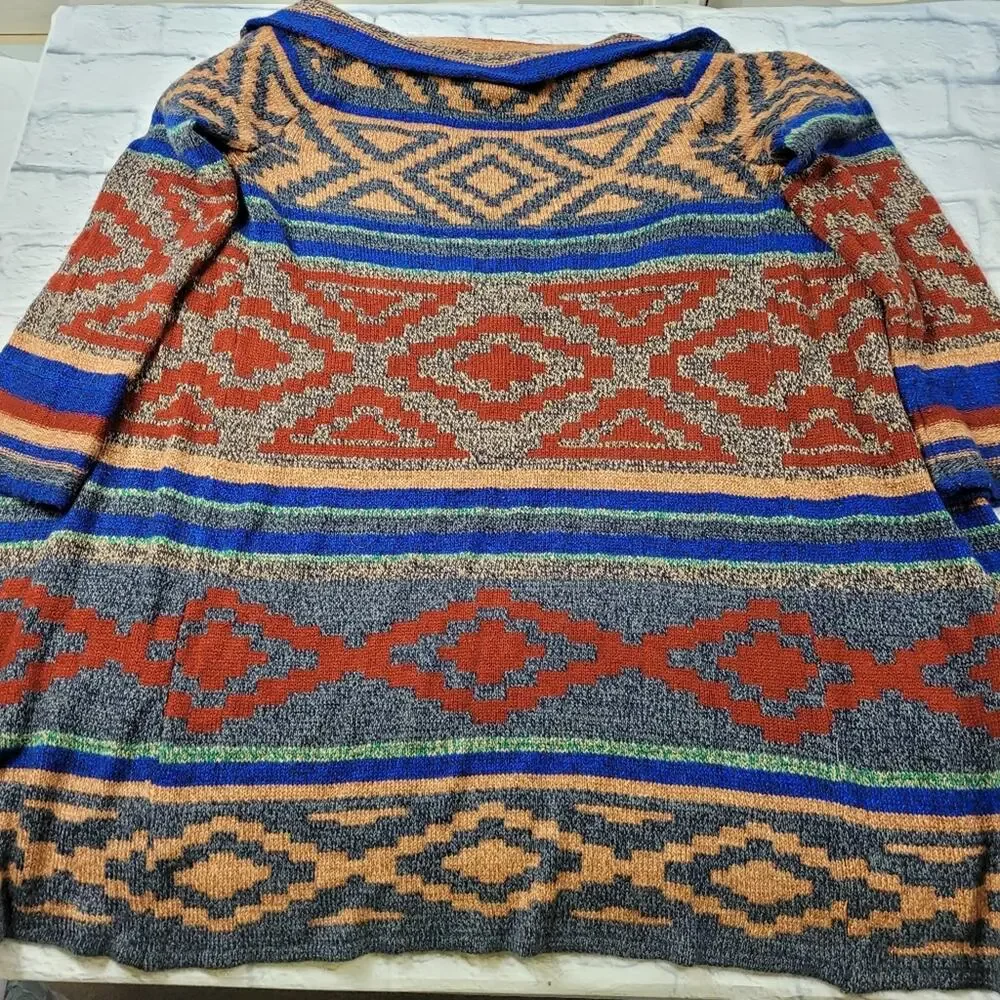 Cable & Gauge Long Southwestern Style Cardigan Sweater size Medium - Picture 5 of 15